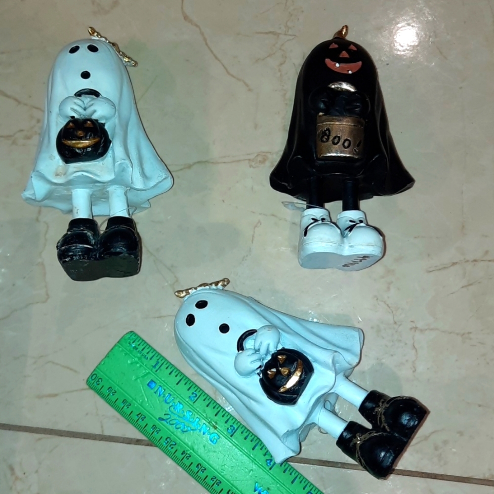 🧙‍♀️ NWT LOT OF 🎃 HALLOWEEN FIGURINES 👻 GHOSTS AND PUMPKIN 🎃 Heavy Sturdy